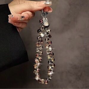 Elegant Crystal Beaded Wrist Chain Phone